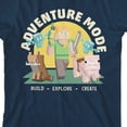 thumbnail image 2 of Bioworld Minecraft Alex, Fox, & Pig Adventure Mode Youth Navy Blue Short Sleeve Crew Neck Tee-XL, 2 of 4