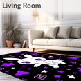 thumbnail image 2 of ODIKA 3'x5' Machine Washable Non-Slip Area Rug, Charming Whimsical Bunny with Starry Accents and Cute Details High Traffic Rug with Pad, Black, 700290, 2 of 8