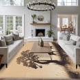 thumbnail image 4 of 5x7 Washable Area Rug, Elk Silhouette Non-Slip Large Rectangle Rug for Living Room Bedroom, Grassland Animal Tree Indoor Floor Mat for Home Decor, 4 of 9