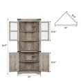 thumbnail image 3 of Huloretions Tall Corner Cabinet with Doors and Shelves,Freestanding Corner Storage Cabinet Farmhouse Corner Cabinet,Bathroom Cabinet with Storage for Living Room Kitchen, 3 of 7