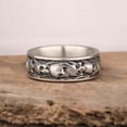 thumbnail image 3 of Skulls in Smoke Gothic Band Ring, Handmade Cool Mens Statement Ring, 925 Sterling Silver Goth Promise Ring, Engraved Wedding Ring, Edgy Ring, 3 of 3