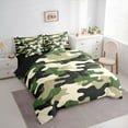 thumbnail image 3 of jejeloiu Farmhouse Rustic Camo 7pcs Bedding Comforter Set,Green Beige Camouflage Queen Bedding Sets For Men Women Reversible, 3 of 8