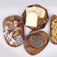 thumbnail image 4 of Wood Serving Tray, Round Wooden Tray Natural Wood Serving Plates Food Dishes, 4 of 5