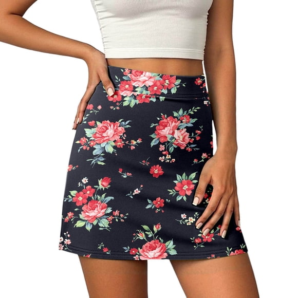 Fgnfyis Tennis Skirts with Built in Shorts for Running Tennis Workouts Comfortable Stretch Lightweight Breathable Fabric Mini Skirts for Women Black L