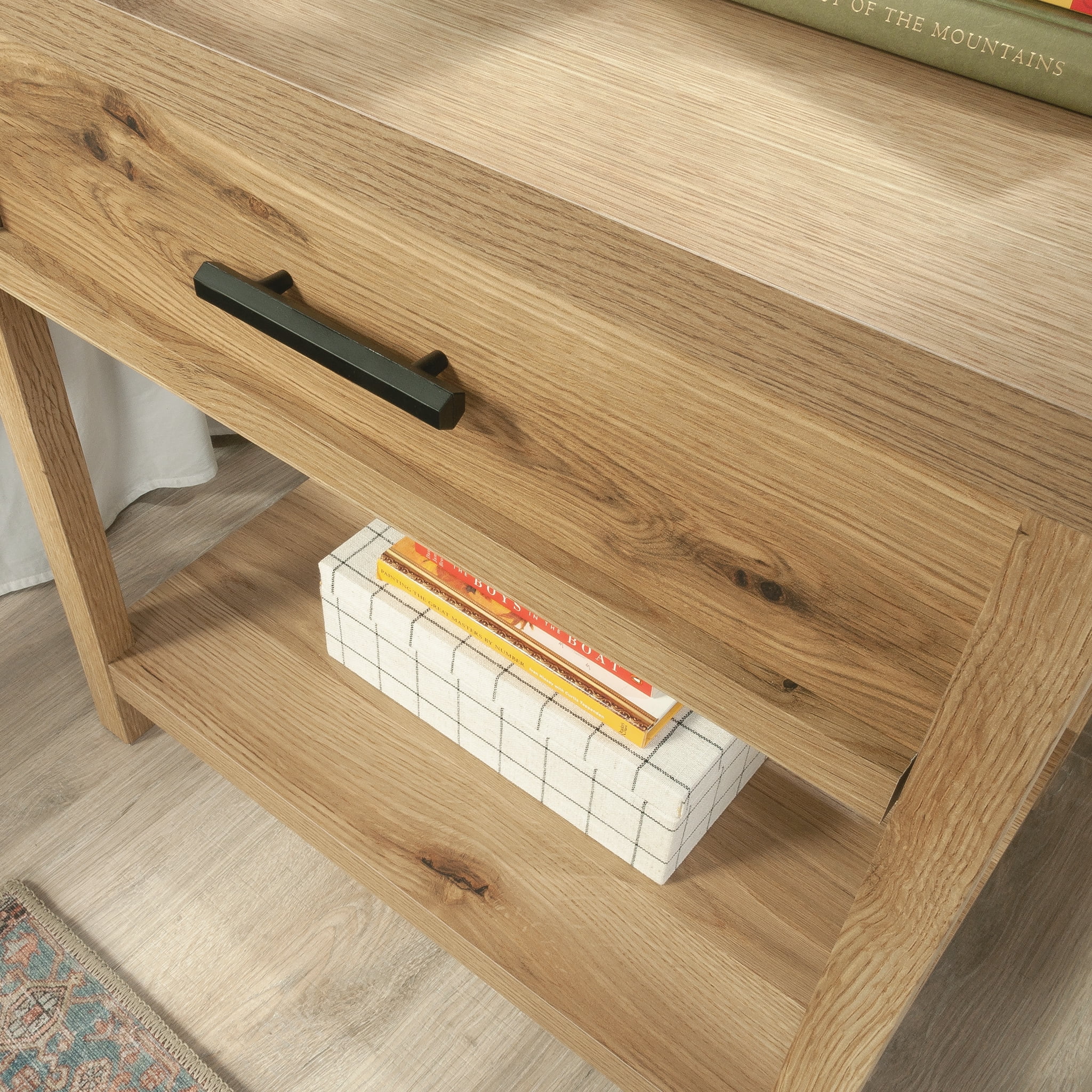 Erie Collection by Sauder 1-Drawer Nightstand with 2 USB A ports, Timber Oak Finish
