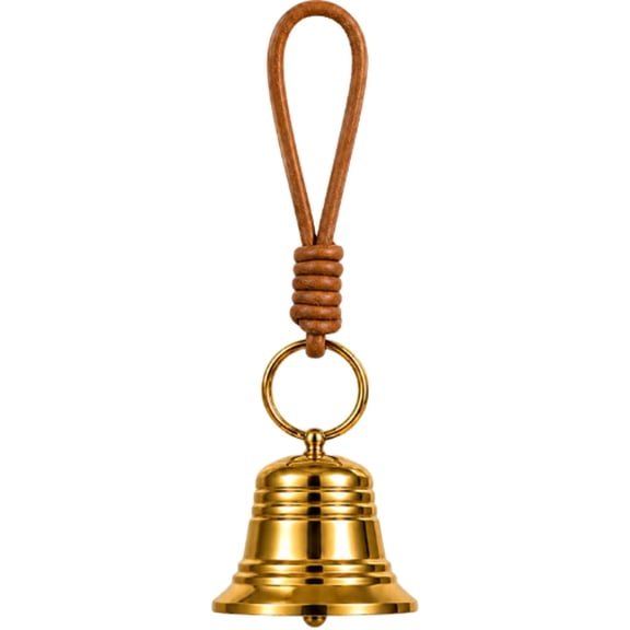Clearance Under $2 Small Brass Hanging Bell With Cowhide Rope For Door Knob Decoration