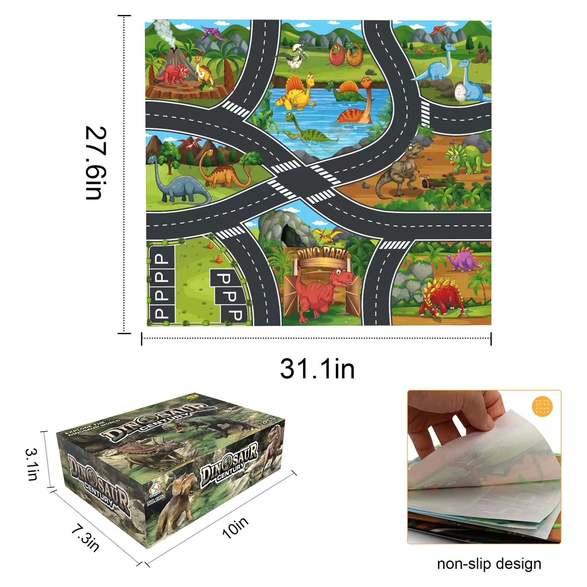 Beefunni Dinosaur Toys with 12 Dinosaur Figures,Educational Realistic Dinosaur Play Set Including Play Mat, Gift for Boys Girls Age 3-12