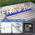 thumbnail image 5 of ALAULM 11 Pcs Patio Furniture Set with 2 Wicker Swivel Chairs & Stainless Steel Gas Fire Pit Table, Brown/Navy Blue, 5 of 8