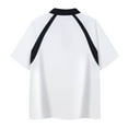 thumbnail image 3 of Men's Short Sleeve Polo Shirt V Neck Knit Top Casual Ribbed Shirt Loose Pullover, 3 of 5