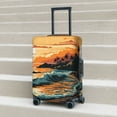 thumbnail image 4 of Cauagu Serene Ocean Sunset Print Travel Luggage Cover,Travel Dust-proof Suitcase Cover Softside Suitcase Protector for 18-32inch,Not Included Suitcase, 4 of 8