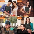 thumbnail image 4 of Black Gothic Skull Flower Pattern Apron-Garden Aprons for Women with Pockets-Cotton Linen Waterproof Kitchen Cooking Gardening Aprons Adjustable for Kitchen,Cooking,BBQ and Salon 33x27 Inch, 4 of 7