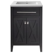 Laviva Wimbledon 24" Wood Cabinet with VIVA Stone Countertop in Espresso/White