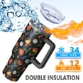 thumbnail image 5 of 40oz Pioneer Flower Floral Print Pattern Insulated Tumbler with Handle, BPA-Free Leak Proof Lid and Straws, Double Wall Vacuum, Hot 12h/Cold 34h, 5 of 6