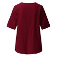 thumbnail image 5 of Njoeus Cute Summer Tops for Women Sexy Tops for Women Women's Summer V Neck Boho Embroidered Shirts Women Cotton Linen Shirt Dressy Blouse Casual Short Sleeve Beach Vacation Tunic Tops Up To 60% Off S, 5 of 5