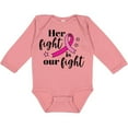 thumbnail image 3 of Inktastic Breast Cancer Awareness Her Fight is our fight Boys or Girls Long Sleeve Baby Bodysuit, 3 of 5