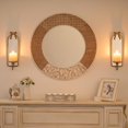 thumbnail image 3 of NestE Gold Candle Sconces Wall Decor: Modern Decorative Wall Candle Holder Set of Two for Bedroom - Vintage French Metal Mirror Candle Sconces Beside Fireplace TV, 3 of 7