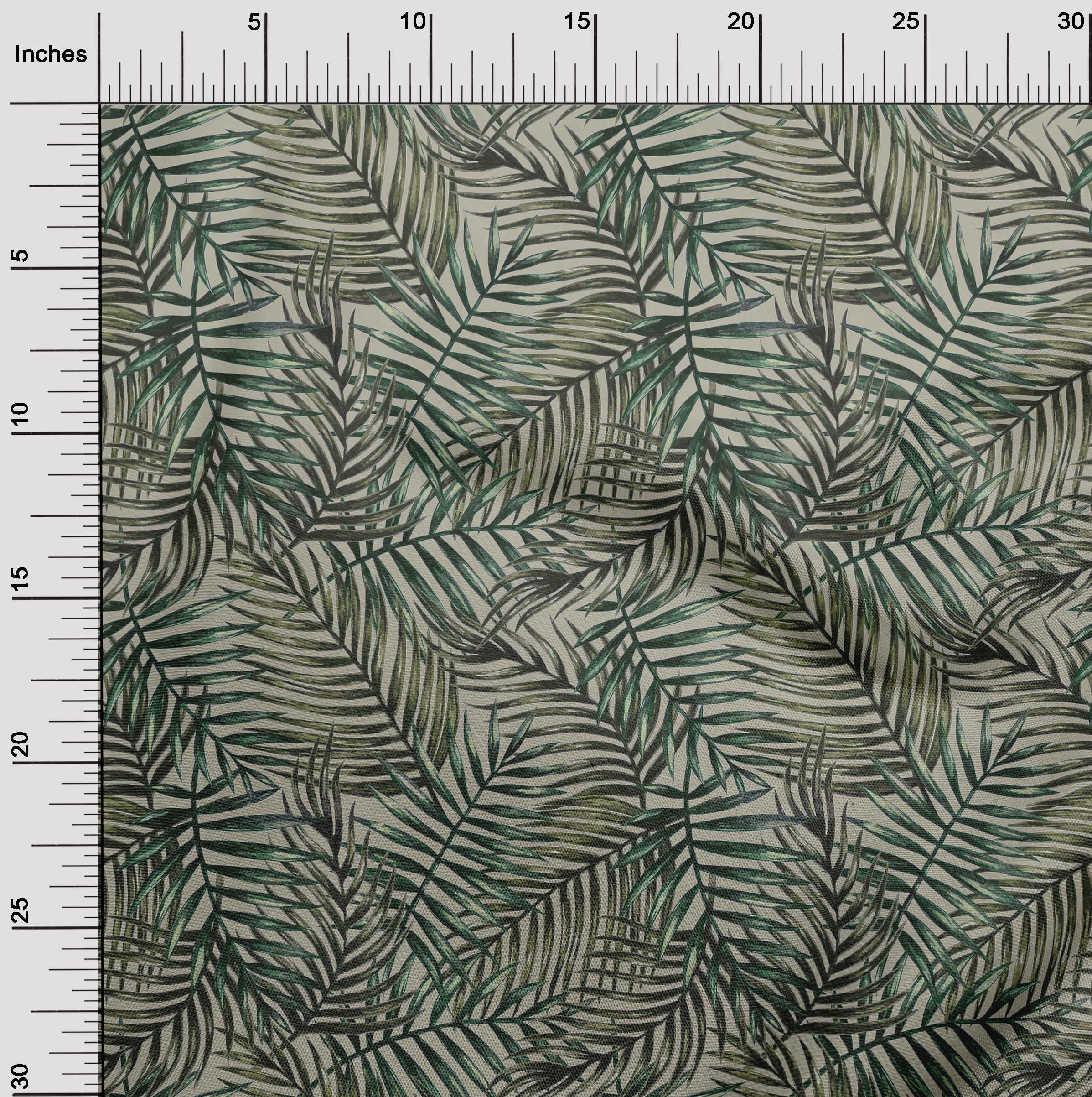 oneOone Cotton Cambric Dark Green Fabric Leaves Sewing Fabric By The Yard Printed Diy Clothing Sewing Supplies 42 Inch Wide