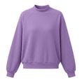thumbnail image 7 of Waffle Knit Tops for Women Solid Crewneck Long Sleeve Casual Pullover Sweater, 7 of 7