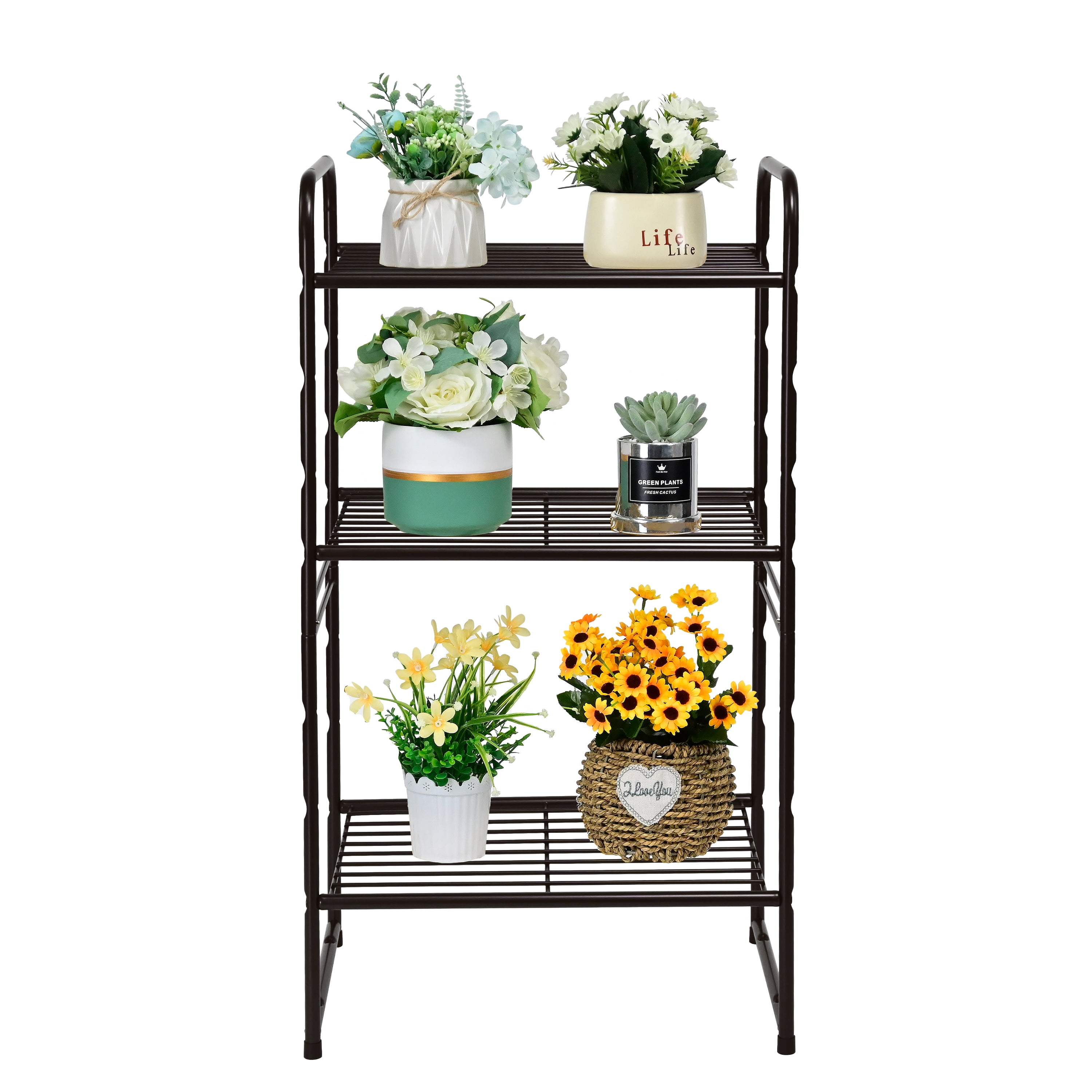3-Tier Metal Wire Shelving Rack, Storage Shelves for Kitchen Pantry, 12"D x 17.8"W x 31.5"H, Bronze