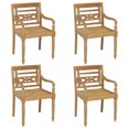 thumbnail image 2 of vidaXL Batavia Chairs with Cushions 4 pcs Solid Teak Wood, 2 of 5
