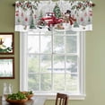 thumbnail image 3 of Grey Christmas Curtain Valances for Windows, Kitchen Valance Window Treatments Panel 2 Pack, Xmas Snowman Truck Snowflake Tree Balls Rod Pocket Short Curtains for Bathroom Bedroom 42 x 18 Inch, 3 of 8