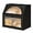 Black, variant on Bread Box, Bamboo Wood Bread Box for Kitchen Counter, Double-layer Bread Storage Bin, Acrylic glass with Diamond Patterns (White, Large)