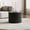 Black, variant on YWEN 17.71" White Round Coffee Table, Drum Coffee Table with Sintered Stone Tabletop and Fluted PU Leather Covered and Stable Base, Circle Cocktail Tea Table for Living Room
