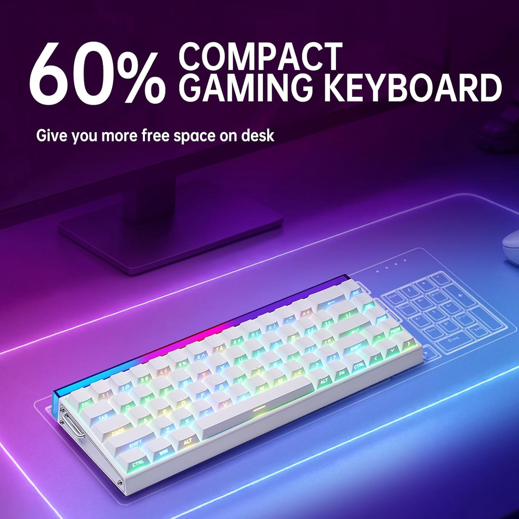 AULA Hero68 HE 60-Key Wired Hall Effect Gaming Keyboard, Magnetic Switch, RGB, Rapid Trigger and Response, Adjustable Actuation