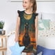 thumbnail image 4 of Balery Sunset Prairie Meditating Horse Camisón de princesa para niñas, pijama de algodón con mangas abullonadas, suave y bonito.-Medium, 4 of 6