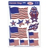 Party Central Club Pack of 132 Red and Blue Patriotic Window Cling Decorations 17"