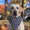 thumbnail image 2 of Dog Bandana 1 Pack,Navy and White Geometric Lattice Pattern Bandanas for Dogs,Cat Bandana,Small/ Large Dog Bandana 2 Size,Dog Bandanas, 2 of 6