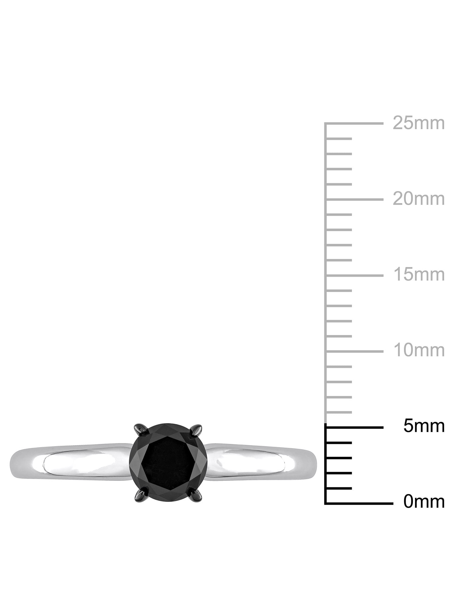 3/4 Carat T.W. Black Diamond 14kt White Gold Solitaire Engagement Ring
