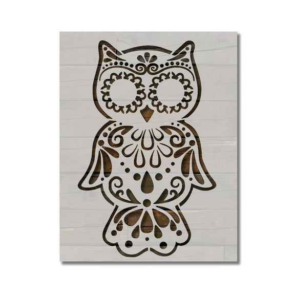 Tribal Owl Stencil Template Reusable 8.5 x 11 for Painting on Walls, Wood, Etc. By Stencilville