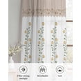 thumbnail image 6 of Beige Floral Sheer Curtains 39 Inch Length 2 Panels Set for Living Room/Bedroom, Spring Summer Botanical Flowers Kitchen Curtains Grommet Semi-Sheer Curtains Drapes Window Treatments 27.5"x39"x2, 6 of 7