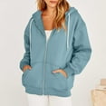 thumbnail image 4 of Jsaierl Oversized Zip Up Hoodie for Women Baggy Loose Basic Zipper Hooded Sweatshirt Coat Y2K Jacket, 4 of 8