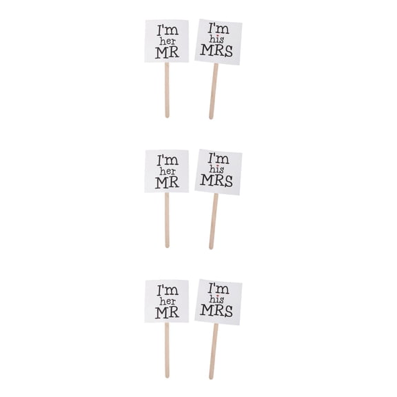 GOOHOCHY Bride and Groom Signs, White Wedding Decor, Fun and Memorable Party Decor, 3Pcs