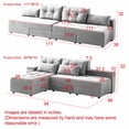 thumbnail image 7 of Convertible 3 in 1 Sleeper Sofa Bed with 4 Storage Space, King Size Pull Out Bed, L-Shaped Modular Sectional Sofa 77"-111"Wide Sectional Couch with 4 Pillows, Loveseat Sofa Chaise for Living Room, 7 of 7