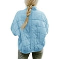 thumbnail image 3 of Innerwin Coat Stand Collar Ladies Jacket Winter Warm Long Sleeve Plain Outwear Light Blue M, 3 of 4