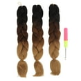 thumbnail image 1 of Ensemble de 3 Pcs d'Extension de Dreadlocks C14, Couleur Dégradée, Tressage, Extension de Cheveux, 1 of 14