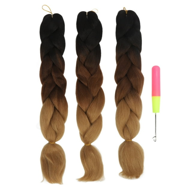 Ensemble de 3 Pcs d'Extension de Dreadlocks C14, Couleur Dégradée, Tressage, Extension de Cheveux