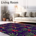 thumbnail image 2 of ODIKA 3'x5' Machine Washable Non-Slip Area Rug, Festive Holly Sprigs and Pine Needles Seasonal Floor Duo High Traffic Rug, Purple, 626213, 2 of 7