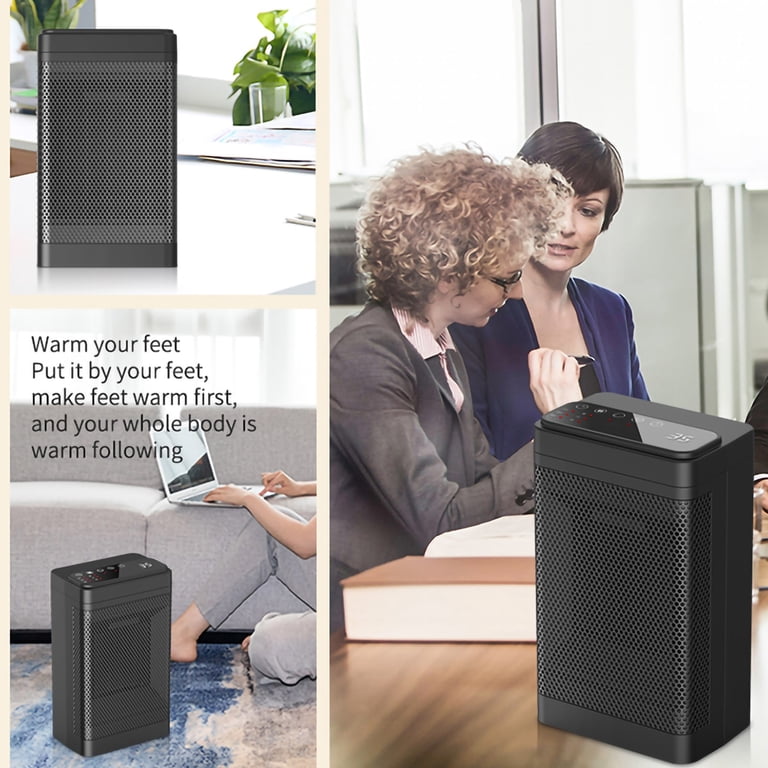 Portable Electric Space Heater 750W/1200W Safe and Quiet Ceramic Heater  Fan, 2 Modes Heat Up 200 Square Feet for Indoor Use, Black - Walmart.com