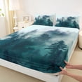 thumbnail image 3 of Manfei Tree Print 4 Pieces Queen Sheet Sets for Teens Boys Girls,Botanical Theme Ultra Soft Flat Sheet,Jungle Plants Queen Fitted Sheet,Luxury Bedroom Decor, 3 of 7