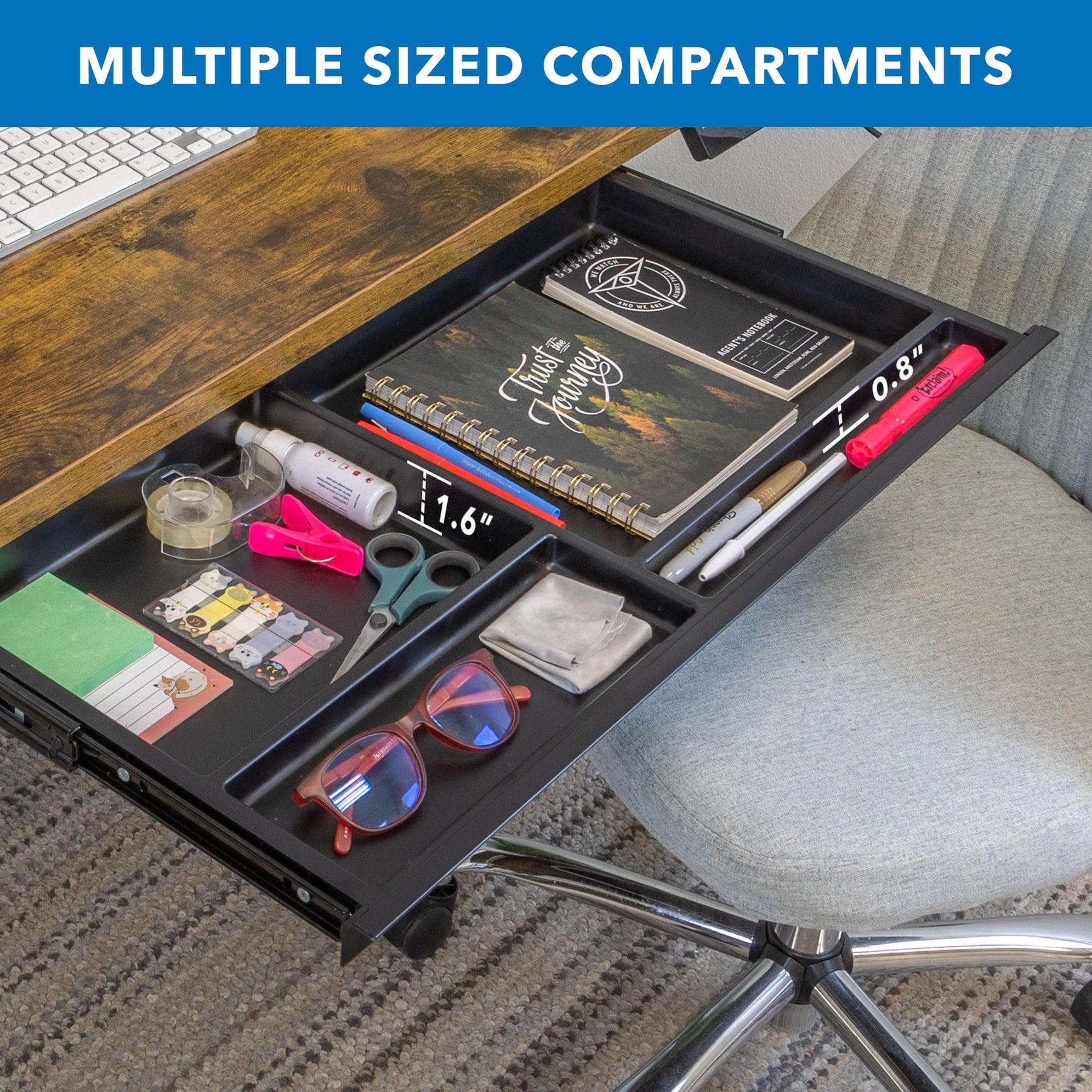 Mount-It! Under Desk Drawer - Deep