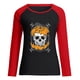 thumbnail image 4 of Moda mujer primavera patchwork impreso manga larga cuello redondo casual tee tops Pompotops FGAJ4826, 4 of 5