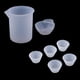 thumbnail image 1 of Vasos de Silicona Transparentes Graduados Reutilizables Multiusos Vaso Medidor 100 Ml para r Pintura, Mancha, Epoxi, Resina (paquete de 7) Baoblaze Copas de mezcla de resina, 1 of 8