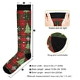 thumbnail image 3 of FORMRS Womens Knee High Socks Casual Long Thick Travel Daily Wear, 2 Pairs, Green Christmas Plaid Pattern, 3 of 6