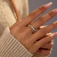thumbnail image 3 of 925 Sterling Silver Cute Butterfly Daisy Flower Rings for Women 14K Gold Plated 2 Layered Colorful Opal CZ Floral Boho Stackable Statement Ring Jewelry Birthday Gifts to Daughter, 3 of 11