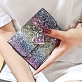thumbnail image 3 of Cartera pequeña JanHm lentejuelas de metal multicolor mini billetera cerrojo de retazos de cuero PU para mujeres y niñas, 3 of 5