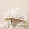 thumbnail image 6 of Fesfesfes Baby Boys Girls Winter Warm Thick Hooded Romper Jumpsuit Zipper Long Sleeve 1 Piece Padded Toddler Snowsuit Outfit 0 to 24 Months(Beige#2,6-9 Months), 6 of 8